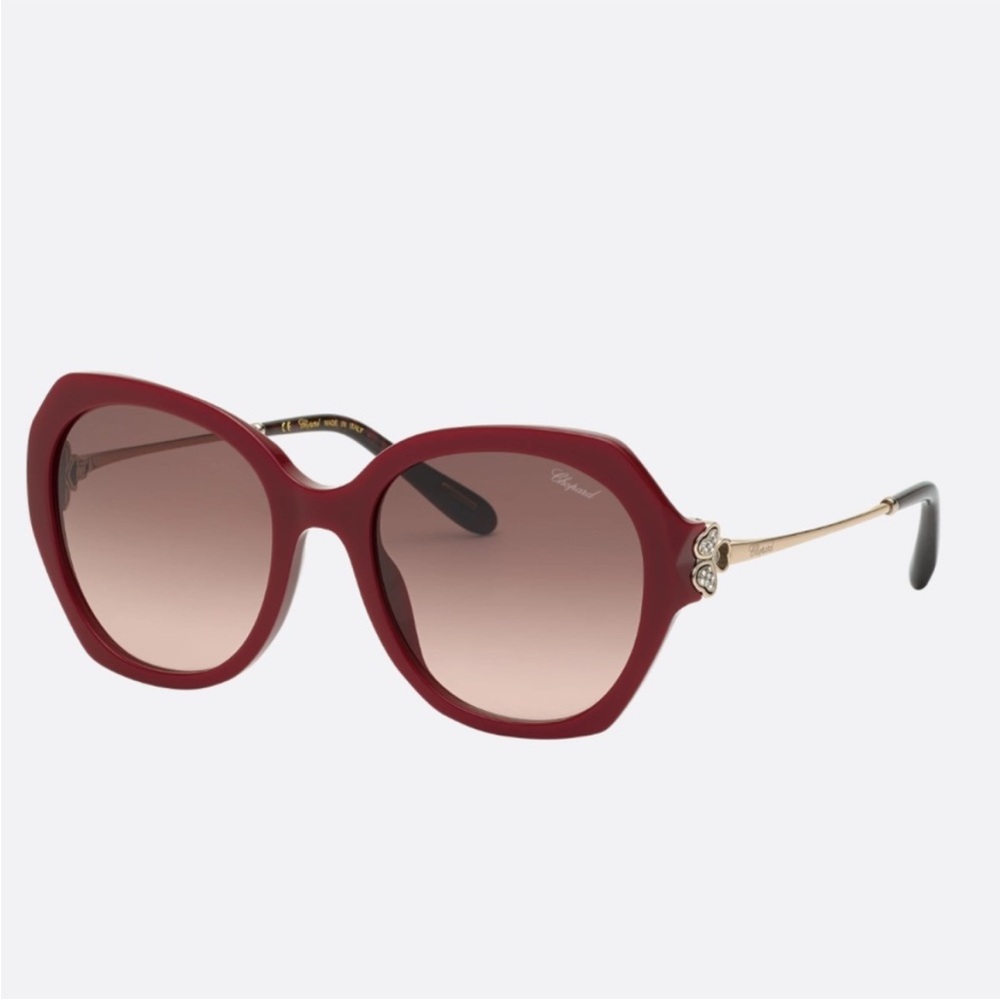 Chopard Red and Gold Sunglasses with Crystal embellishments. NWT.
